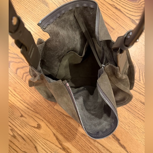 All Saints suede Kanda Hobo in mink Olive gray - Picture 5 of 6